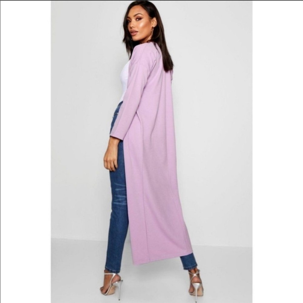lavender boohoo duster